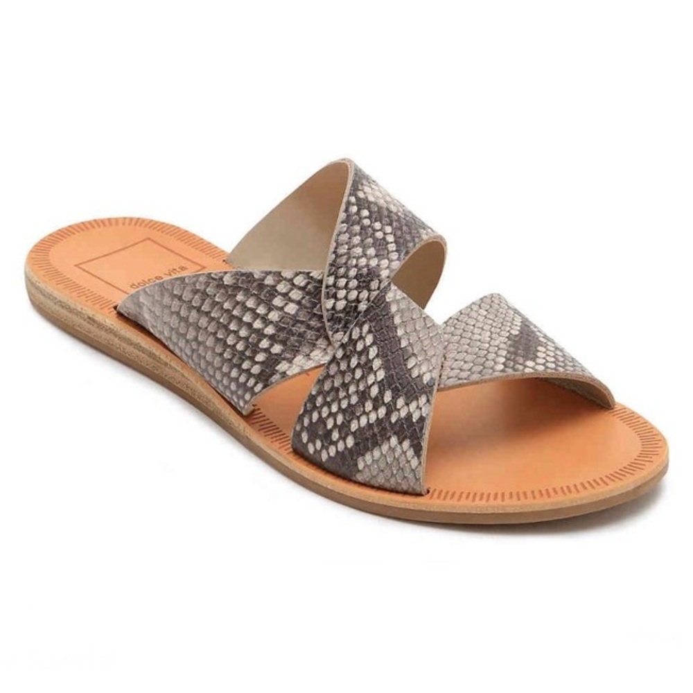 DOLCE VITA Derby Faux Snakeskin Sandal - Size 10M